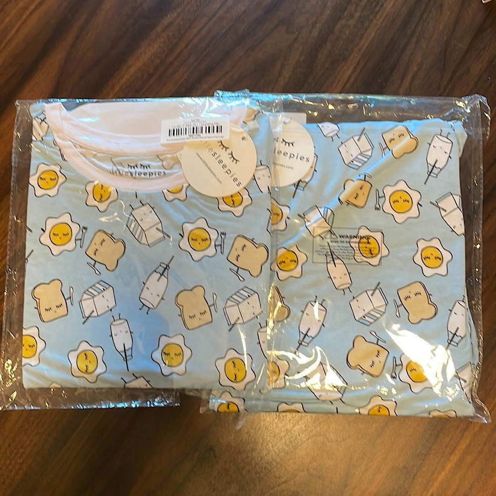 Little Sleepies Men’s 2 piece pajama set. NWT. “Breakfast Buddies” Pajama Print.